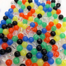6mm Mixed Plastic Beads Qty 100 per pack